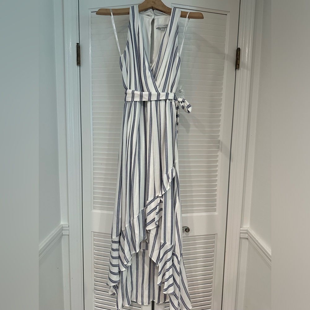 Julia Jordan Metallic Stripe Maxi Dress